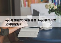 app开发制作公司有哪些（app制作开发公司哪家好）