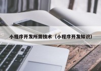 小程序开发所需技术（小程序开发知识）