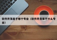 软件开发属于哪个专业（软件开发属于什么专业）