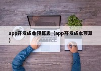 app开发成本预算表（app开发成本预算）