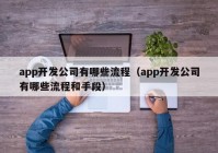 app开发公司有哪些流程（app开发公司有哪些流程和手段）