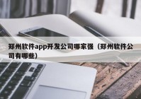 郑州软件app开发公司哪家强（郑州软件公司有哪些）