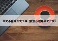 中文小程序开发工具（微信小程序中文开发）