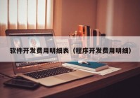 软件开发费用明细表（程序开发费用明细）