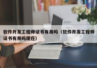 软件开发工程师证书有用吗（软件开发工程师证书有用吗现在）