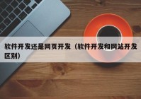 软件开发还是网页开发（软件开发和网站开发区别）