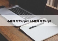 小程序开发appid（小程序开发app）