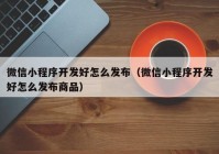 微信小程序开发好怎么发布（微信小程序开发好怎么发布商品）