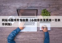 网站小程序开发收费（小程序开发费用一览表华网版）