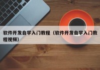 软件开发自学入门教程（软件开发自学入门教程视频）