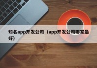 知名app开发公司（app开发公司哪家最好）