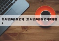 泉州软件开发公司（泉州软件开发公司有哪些）