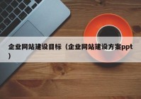 企业网站建设目标（企业网站建设方案ppt）