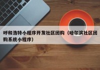 呼和浩特小程序开发社区团购（哈尔滨社区团购系统小程序）