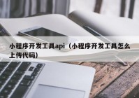 小程序开发工具api（小程序开发工具怎么上传代码）