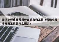 微信小程序开发用什么语言和工具（微信小程序开发工具是什么语言）