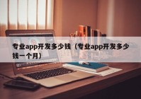 专业app开发多少钱（专业app开发多少钱一个月）