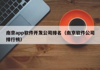 南京app软件开发公司排名（南京软件公司排行榜）