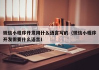 微信小程序开发用什么语言写的（微信小程序开发需要什么语言）