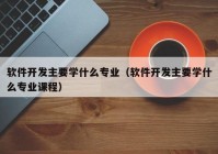 软件开发主要学什么专业（软件开发主要学什么专业课程）