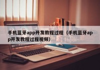 手机蓝牙app开发教程过程（手机蓝牙app开发教程过程视频）