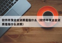 软件开发企业资质是指什么（软件开发企业资质是指什么资质）