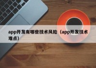 app开发有哪些技术风险（app开发技术难点）