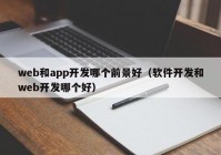 web和app开发哪个前景好（软件开发和web开发哪个好）